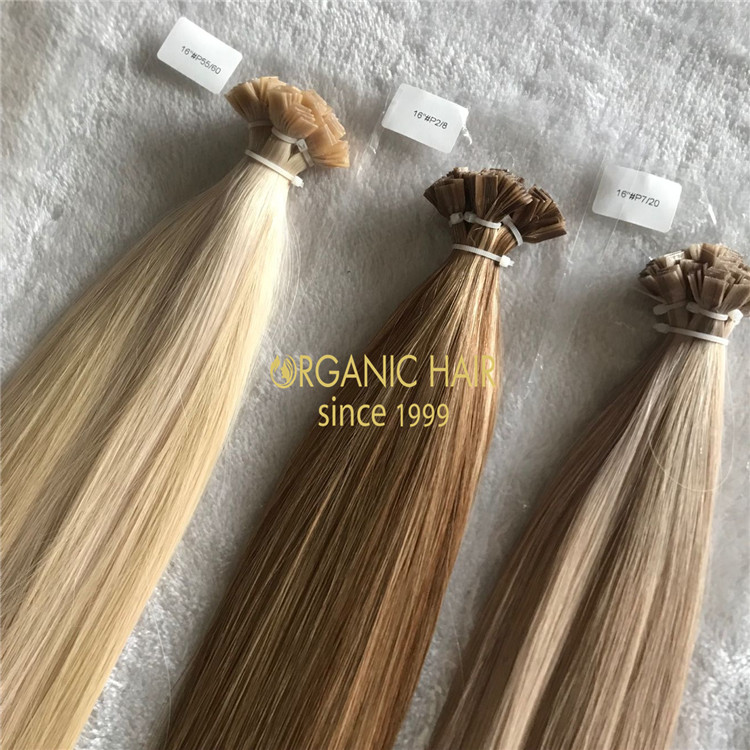 Customized best quality flat tip hair extensions according to client color ring A183